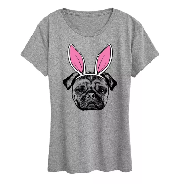 Женская футболка с принтом мопса и заячьими ушками Licensed Character, серый
Женская футболка с принтом мопса и заячьими ушками Licensed Character, серый