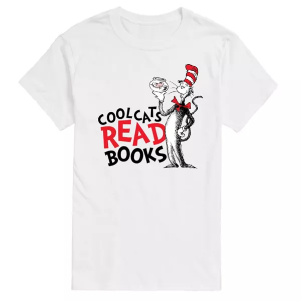 Мужская футболка с принтом "Классные коты читают книги" по мотивам "Кота в шляге" доктора Сьюза Licensed Character, белый
Мужская футболка с принтом "Классные коты читают книги" по мотивам "Кота в шляге" доктора Сьюза Licensed Character, белый