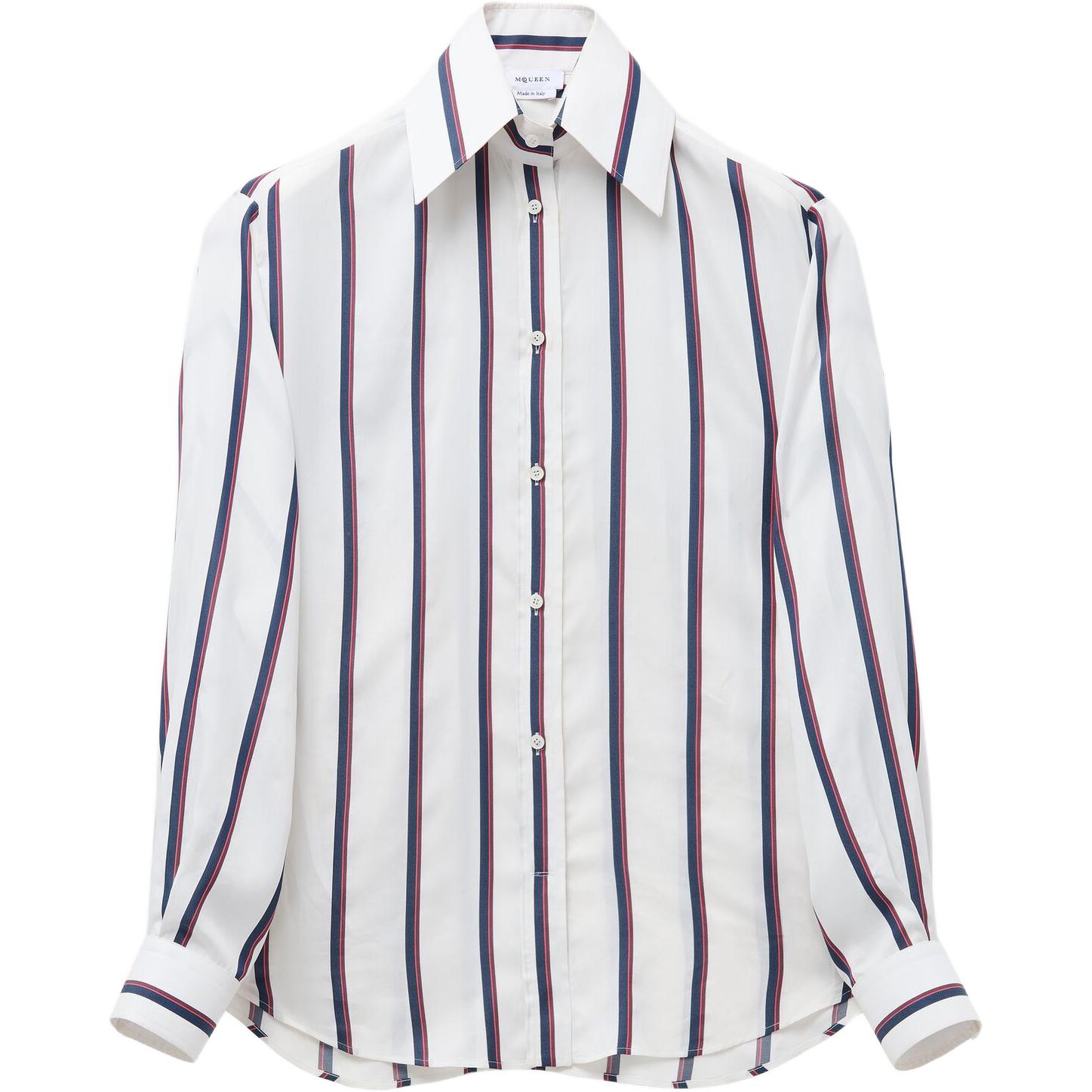 Колледжская полоскатая рубашка Alexander McQueen, белый
Колледжская полоскатая рубашка Alexander McQueen, белый
