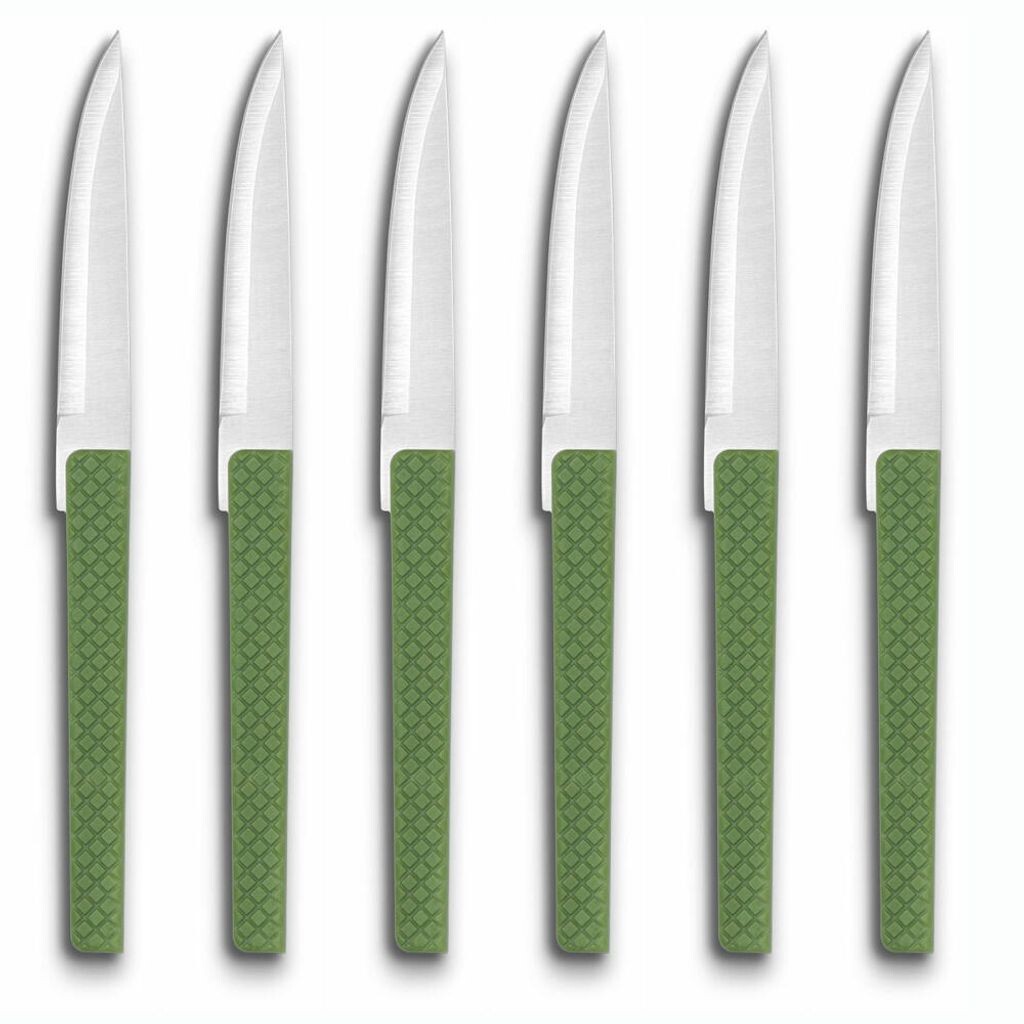 Ножи для стейка Comas Green Willow, набор из 6 шт., ножи для мяса со структурированной ручкой, нержавеющая сталь, АБС-пластик, зеленый, 22,6 см, 3112
Ножи для стейка Comas Green Willow, набор из 6 шт., ножи для мяса со структурированной ручкой, нержавеющая сталь, АБС-пластик, зеленый, 22,6 см, 3112