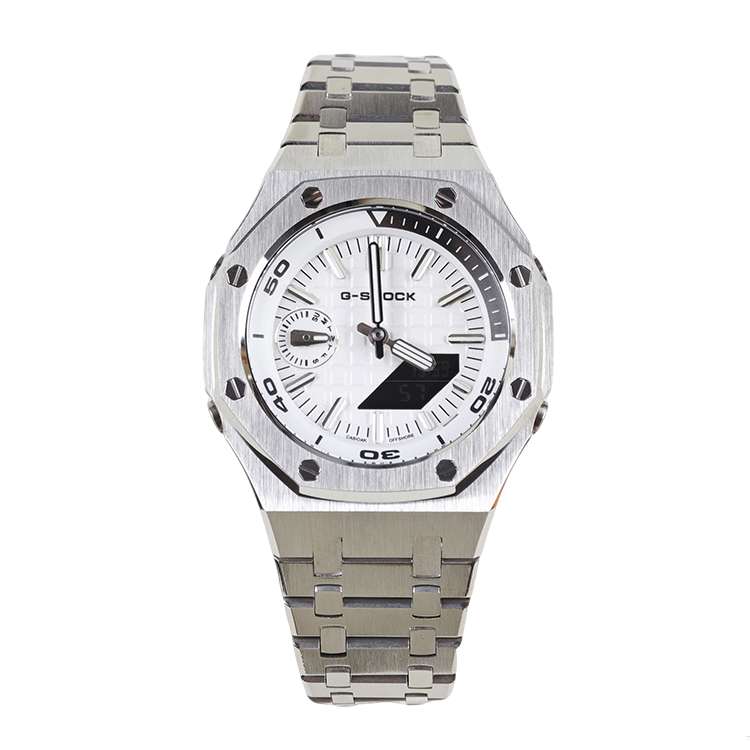 CASIO Мужские и женские часы Retrofit Series GA2100 с кварцевым механизмом, белым циферблатом и браслетом из нержавеющей стали
CASIO Мужские и женские часы Retrofit Series GA2100 с кварцевым механизмом, белым циферблатом и браслетом из нержавеющей стали