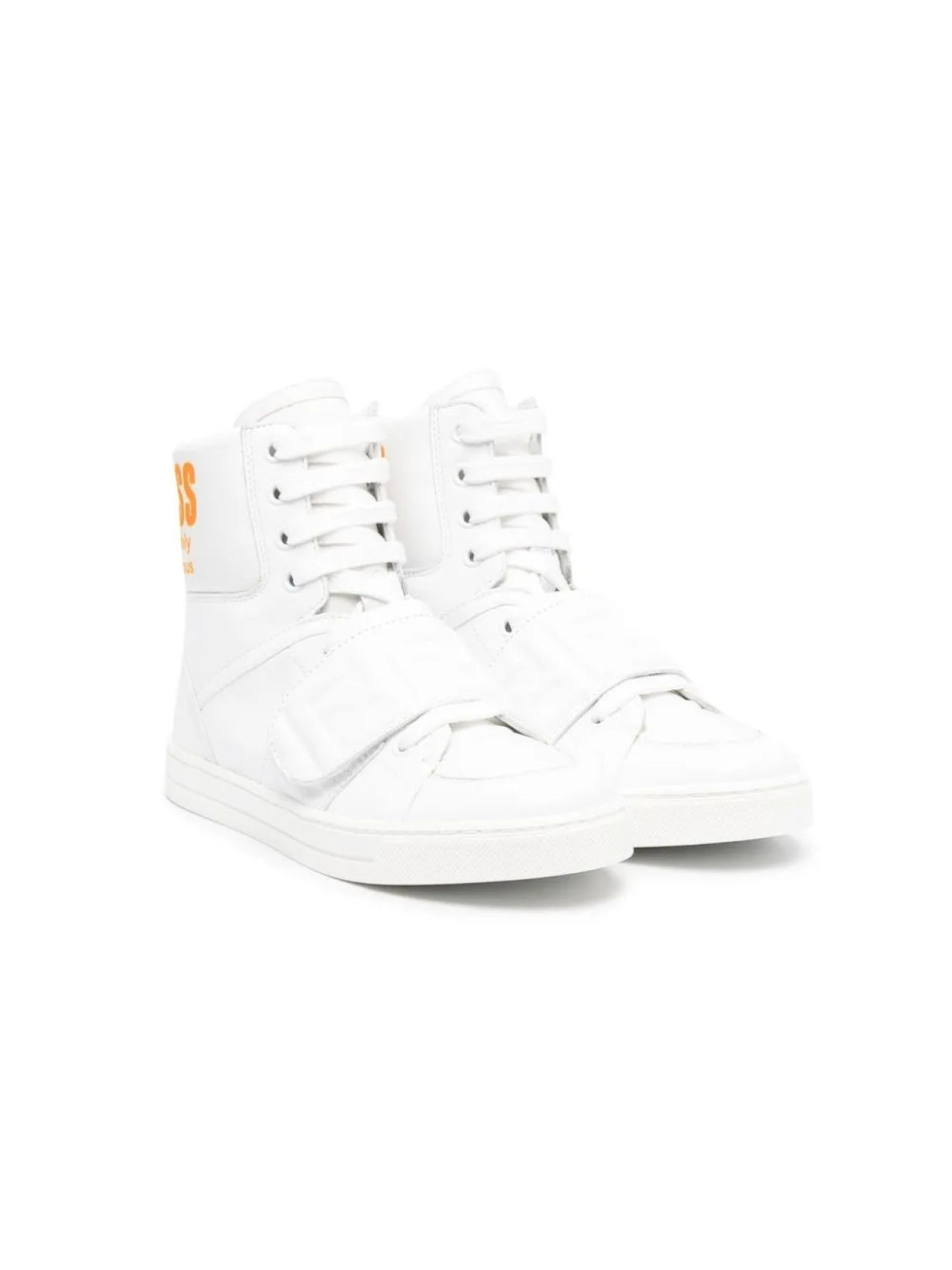 Высокие кеды на шнуровке Fendi Kids, белый 
Высокие кеды на шнуровке Fendi Kids, белый