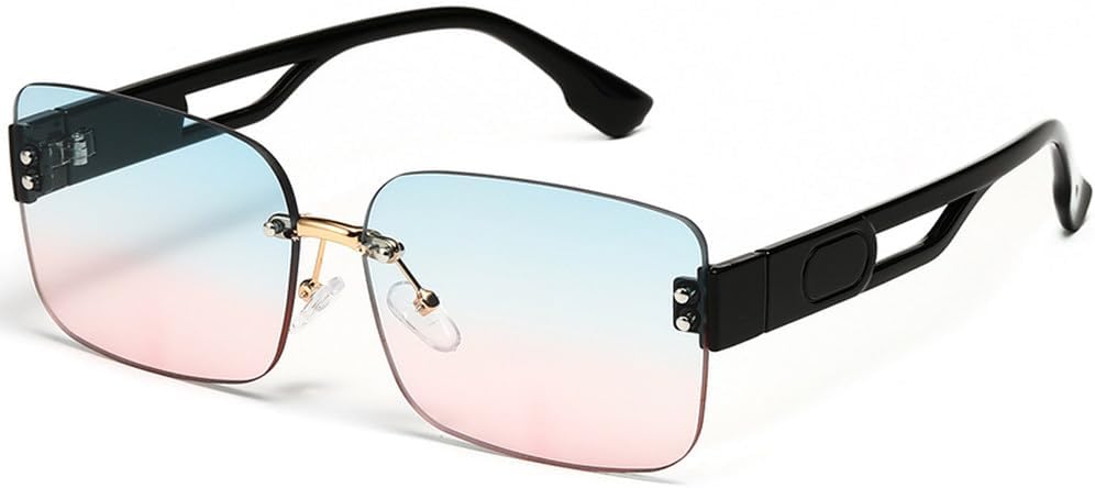 Ретро-очки без оправы, мужские прямоугольные, женские, винтажные солнцезащитные очки с алмазной огранкой, классические винтажные очки с защитой от УФ-излучения UV400 TKKTLLT, Blue Pink
Ретро-очки без оправы, мужские прямоугольные, женские, винтажные солнцезащитные очки с алмазной огранкой, классические винтажные очки с защитой от УФ-излучения UV400 TKKTLLT, Blue Pink