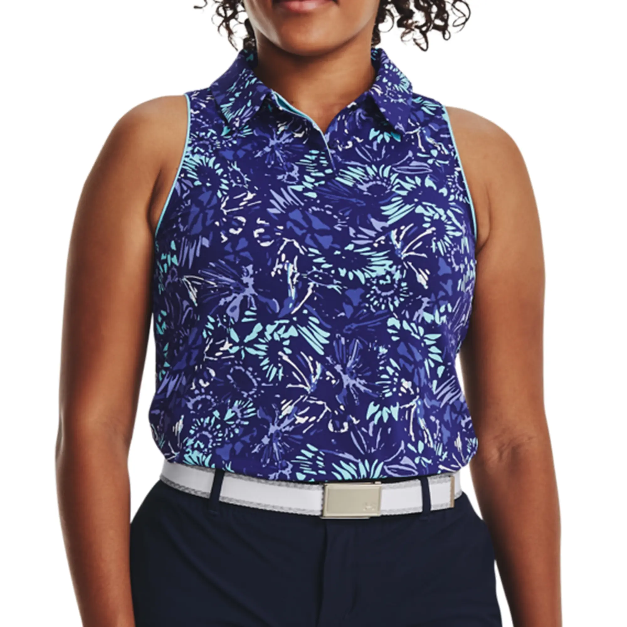 Женская поло-рубашка без рукавов Iso-Chill Under Armour, Sonar Blue/Baja Blue/Metallic Silver
Женская поло-рубашка без рукавов Iso-Chill Under Armour, Sonar Blue/Baja Blue/Metallic Silver