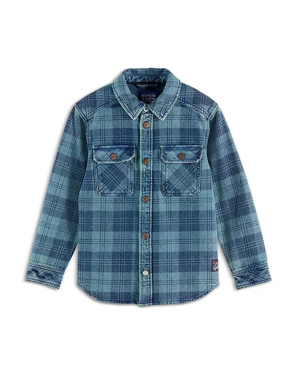 Детская джинсовая рубашка в клетку с эффектом потертости - для малышей и детей постарше. Scotch & Soda, синий
Детская джинсовая рубашка в клетку с эффектом потертости - для малышей и детей постарше. Scotch & Soda, синий