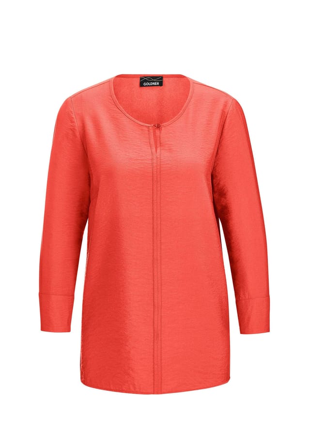 Короткий размер: блузка с круглым вырезом из структурированной вискозной смеси. Goldner, красный
Короткий размер: блузка с круглым вырезом из структурированной вискозной смеси. Goldner, красный