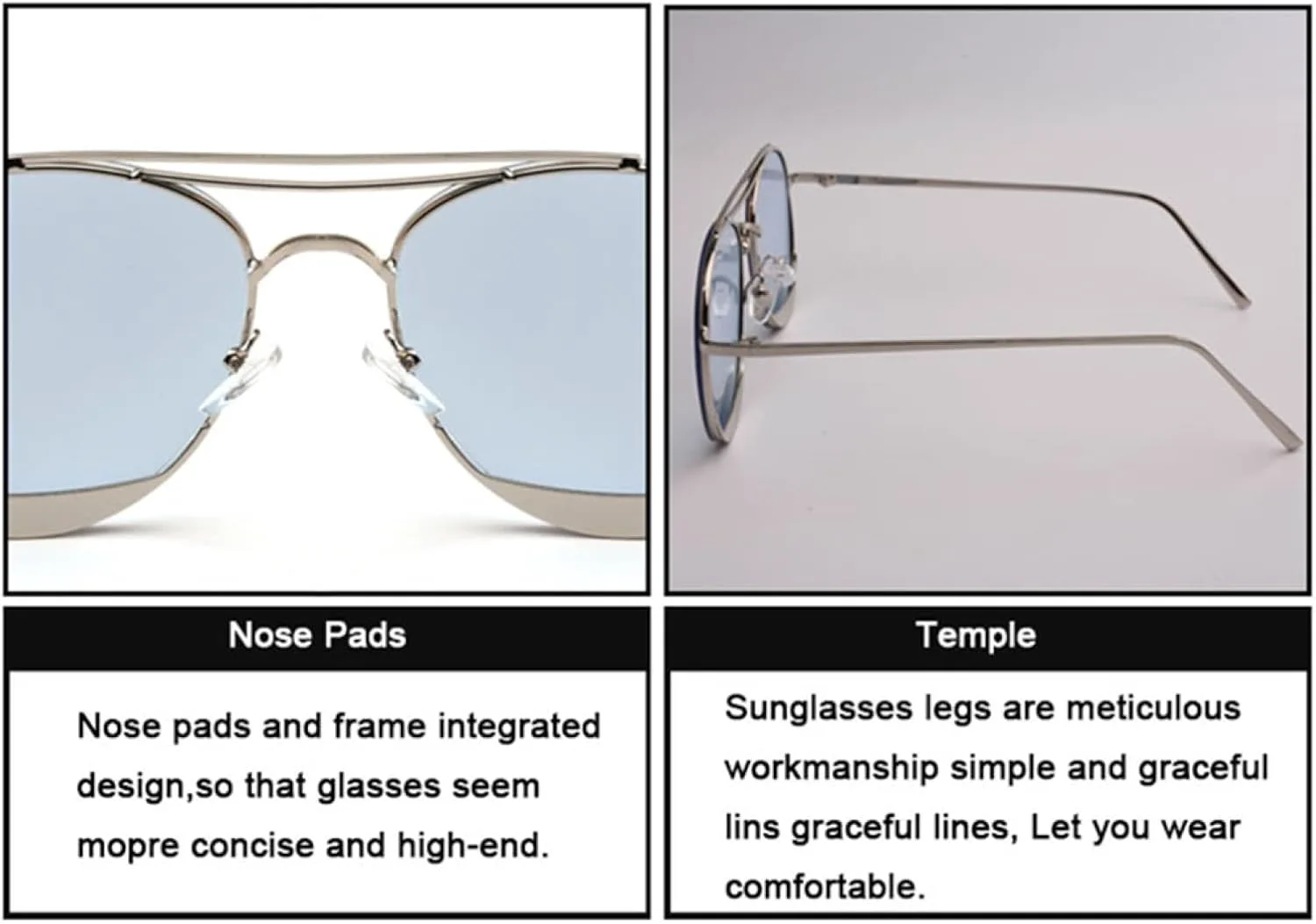 Женские солнцезащитные очки с двойным лучом, мужские очки с прозрачными линзами, винтажная оправа из сплава, защита от УФ-излучения UV400 VFDHN, Black Frame Grey
Женские солнцезащитные очки с двойным лучом, мужские очки с прозрачными линзами, винтажная оправа из сплава, защита от УФ-излучения UV400 VFDHN, Black Frame Grey