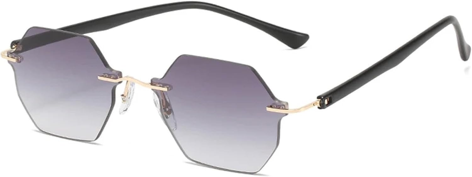 Винтажные солнцезащитные очки без оправы для женщин и мужчин, модные, роскошные, металлические, для летних путешествий, защита от УФ-излучения UV400 TKKTLLT, Black Gradient Gray
Винтажные солнцезащитные очки без оправы для женщин и мужчин, модные, роскошные, металлические, для летних путешествий, защита от УФ-излучения UV400 TKKTLLT, Black Gradient Gray