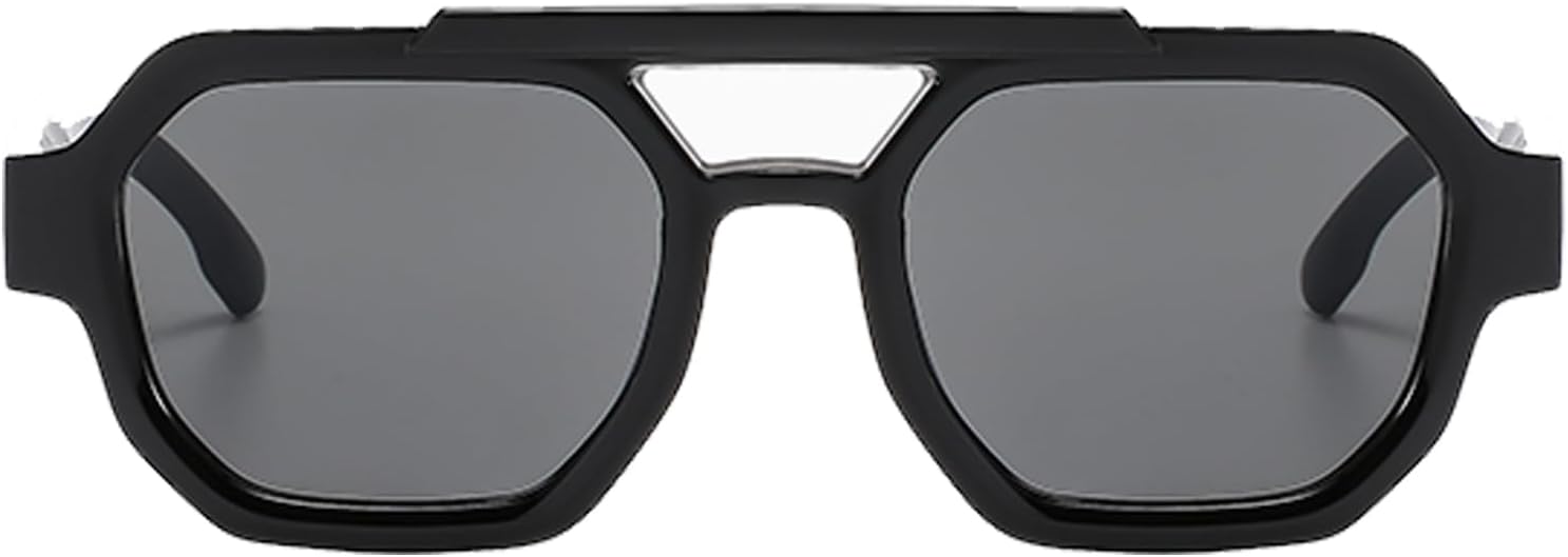 Солнцезащитные очки YAMEIZE Retro Pilot для женщин и мужчин, модные винтажные, с двойной перемычкой, шестиугольной оправой, в стиле 70-х, защита от ультрафиолета UV400, Black Grey
Солнцезащитные очки YAMEIZE Retro Pilot для женщин и мужчин, модные винтажные, с двойной перемычкой, шестиугольной оправой, в стиле 70-х, защита от ультрафиолета UV400, Black Grey