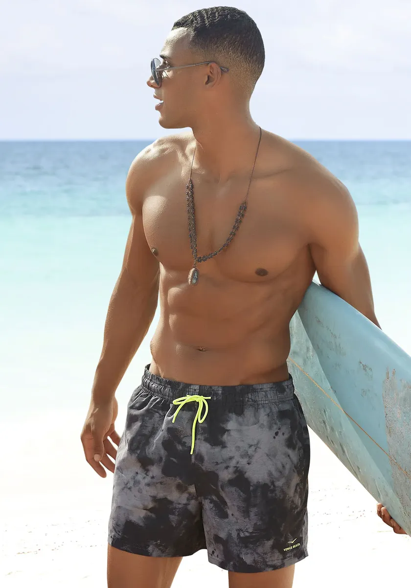 Пляжные шорты для плавания "Мат" с модным принтом в виде батика Venice Beach, черный
Пляжные шорты для плавания "Мат" с модным принтом в виде батика Venice Beach, черный