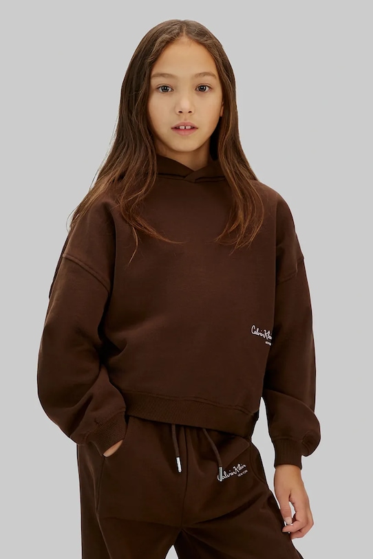 Детская хлопковая толстовка Calvin Klein Jeans, коричневый
Детская хлопковая толстовка Calvin Klein Jeans, коричневый