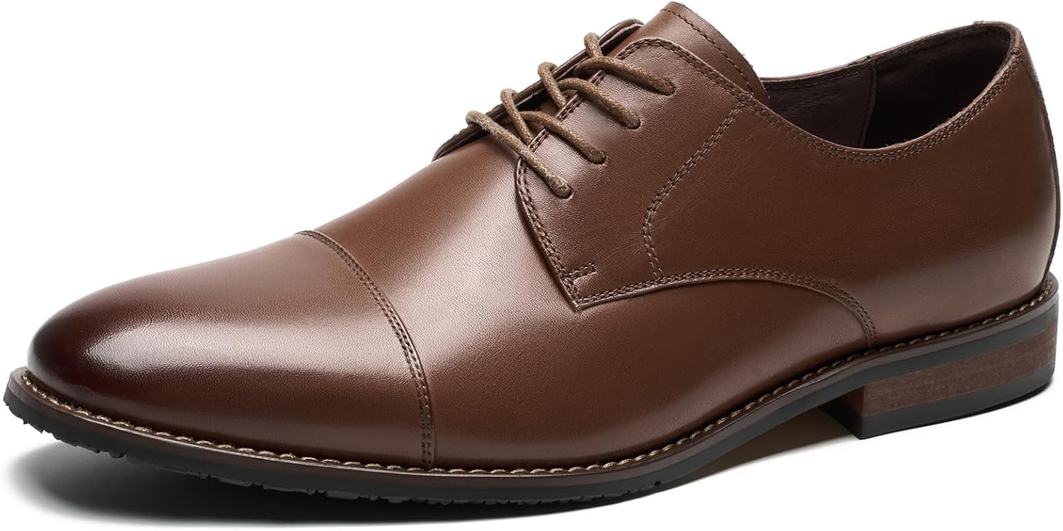 Мужские кожаные оксфорды классические шнурованные туфли с дышащей подкладкой и прочной резиновой подошвой Gutouge, коричневый
Мужские кожаные оксфорды классические шнурованные туфли с дышащей подкладкой и прочной резиновой подошвой Gutouge, коричневый