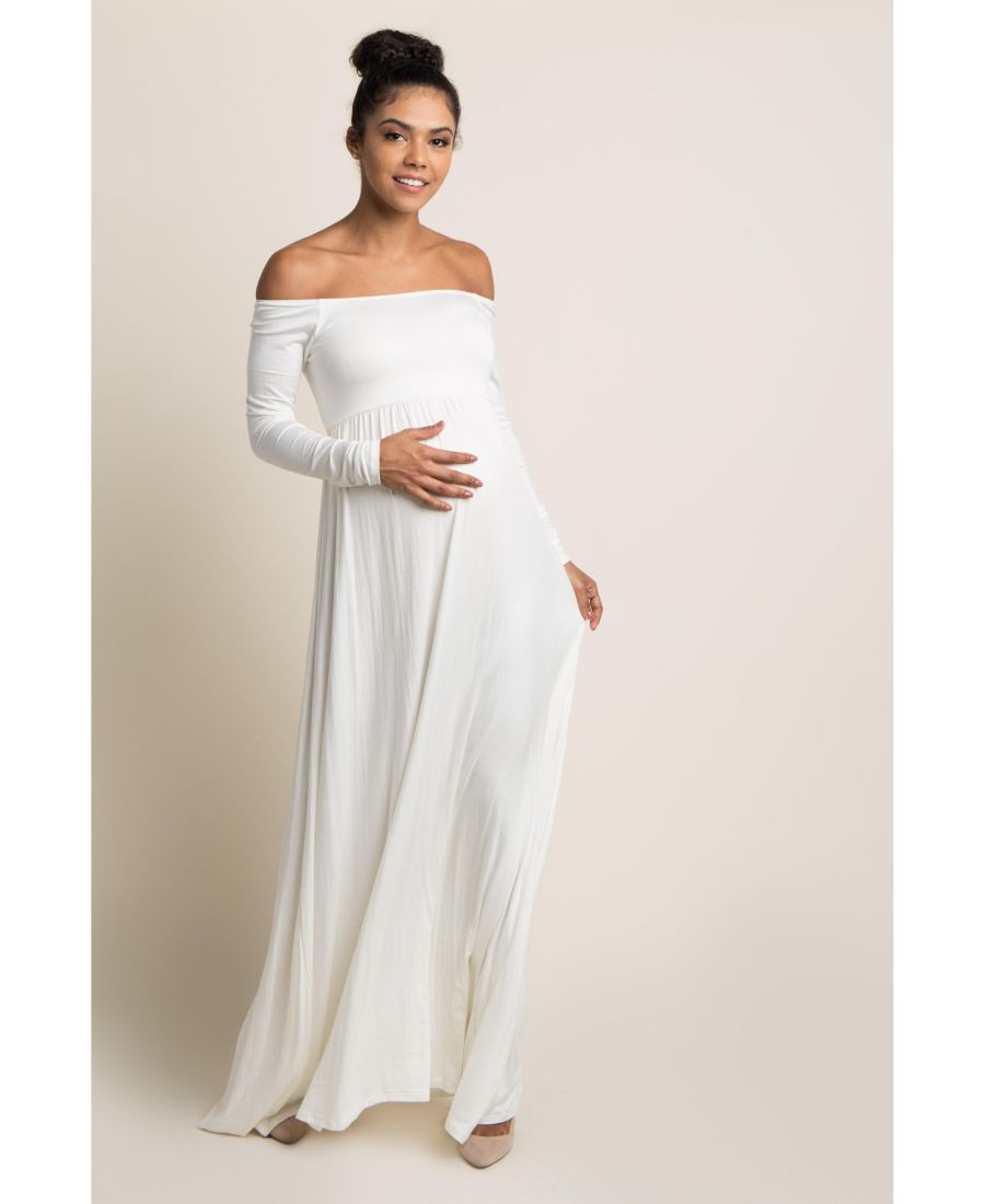 Розовое однотонное макси-платье для беременных с открытыми плечами Pinkblush, Ivory
Розовое однотонное макси-платье для беременных с открытыми плечами Pinkblush, Ivory