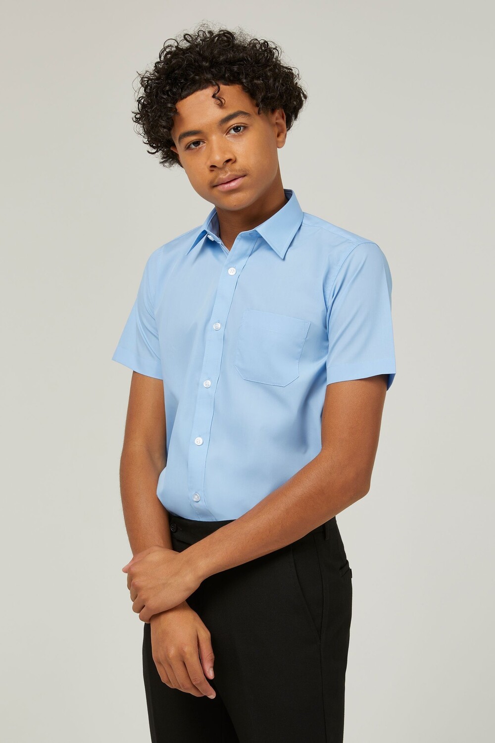 Две пары школьных рубашек стандартного кроя с короткими рукавами Trutex, синий