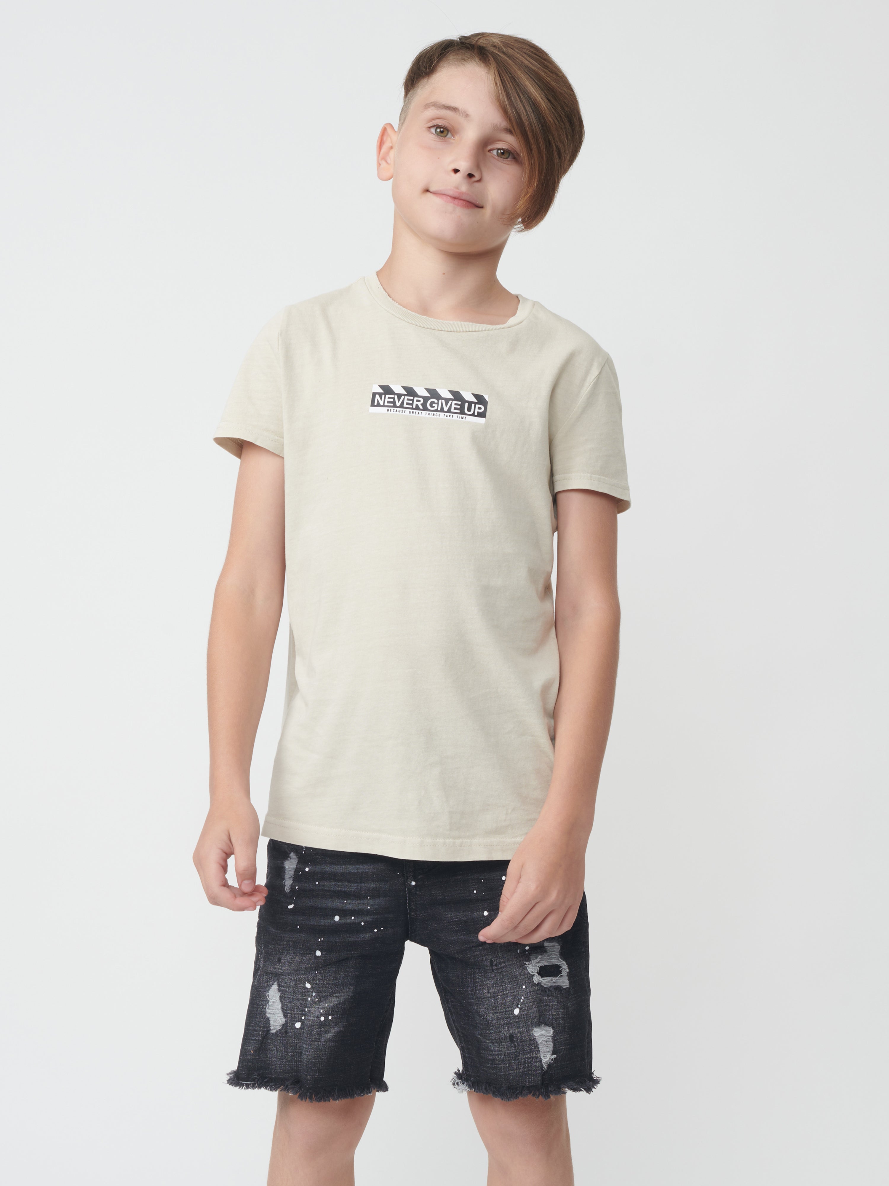 Базовые футболки для мальчиков Noizz, бежевый 
Базовые футболки для мальчиков Noizz, бежевый