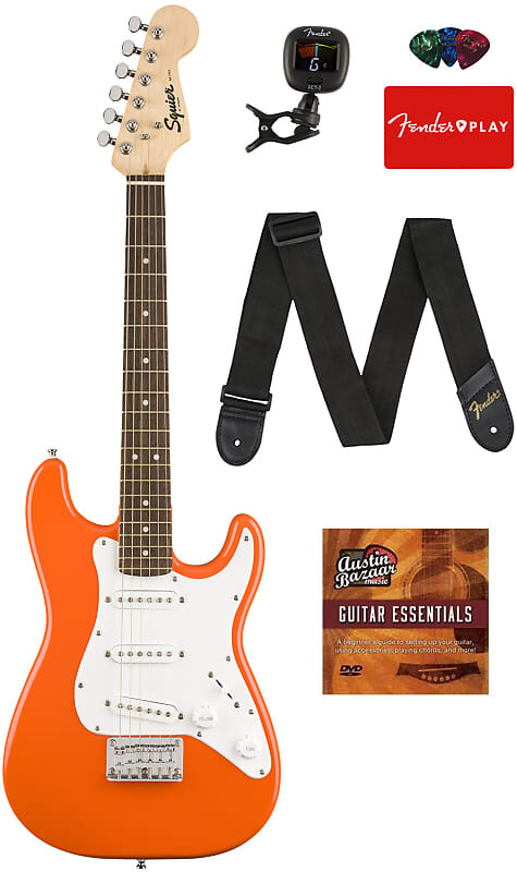 Электрогитара Fender Squier 3/4-Size Mini Strat - Competition Orange w/ Tuner 
Электрогитара Fender Squier 3/4-Size Mini Strat - Competition Orange w/ Tuner