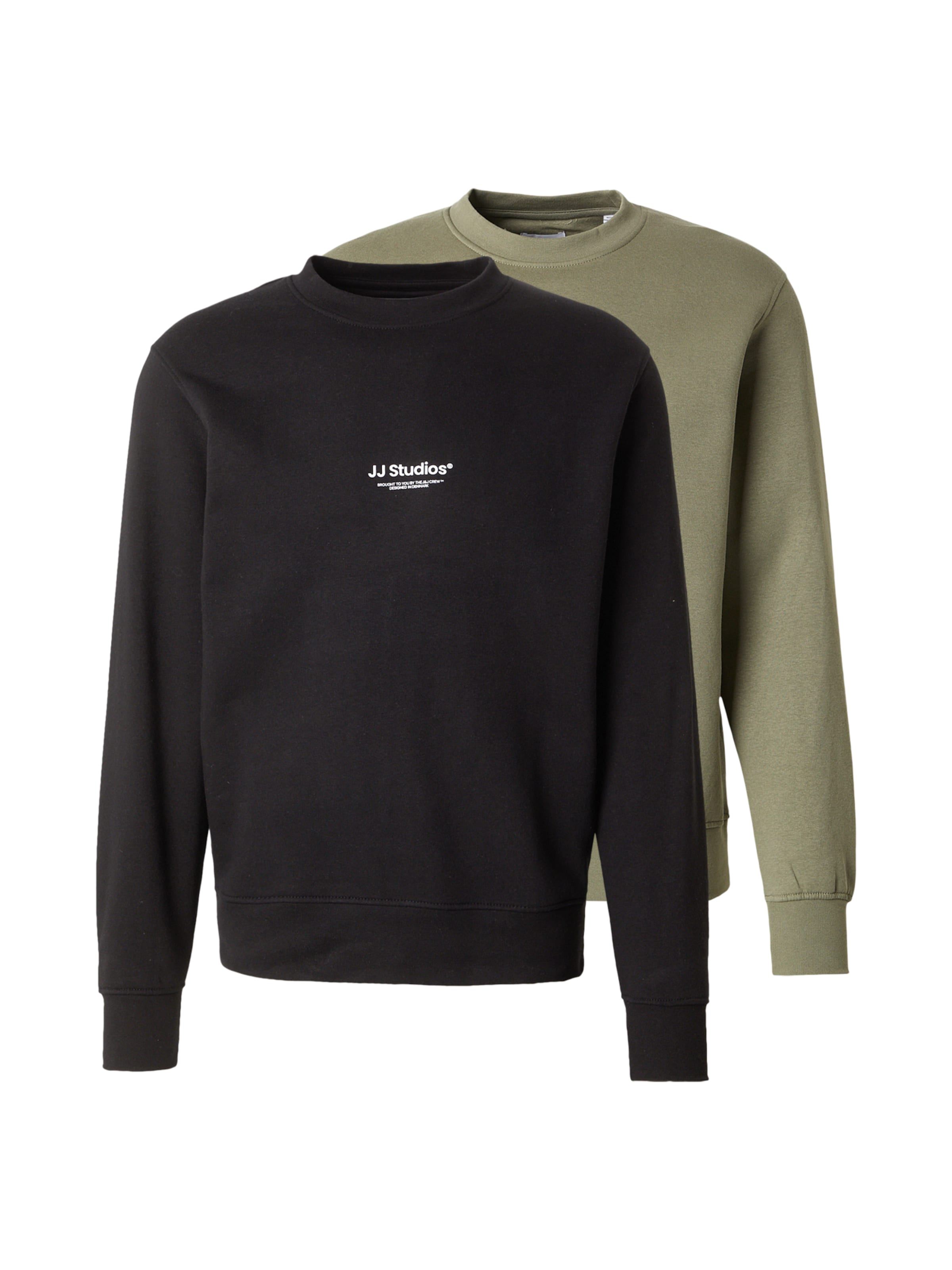 JACK & JONES Свитшот 'JJESoho' в цвете хаки, черный
JACK & JONES Свитшот 'JJESoho' в цвете хаки, черный