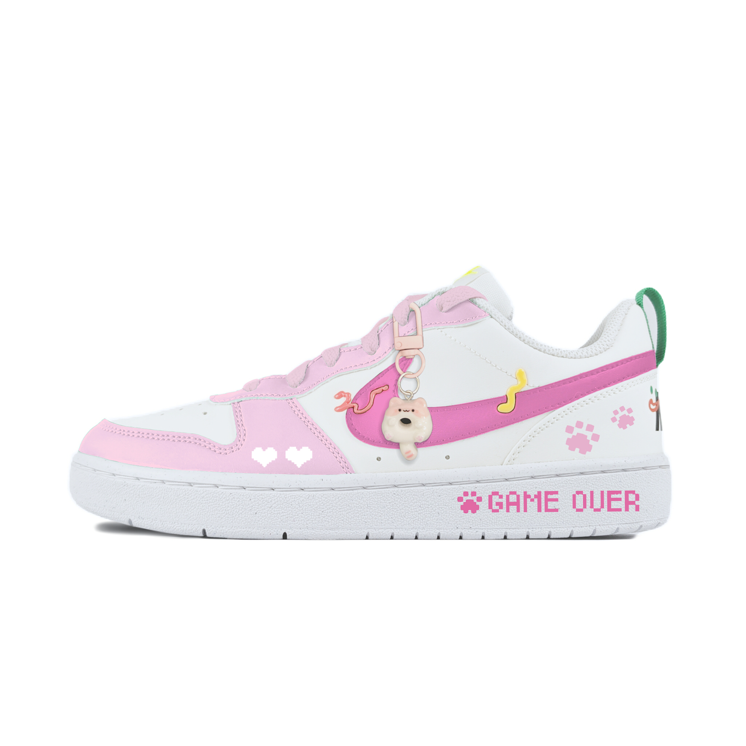 Nike Кроссовки для скейтбординга Court Borough Pink Paw Print Anti Slip Wear Resistant Low Top Kids' белые для подростков
Nike Кроссовки для скейтбординга Court Borough Pink Paw Print Anti Slip Wear Resistant Low Top Kids' белые для подростков
