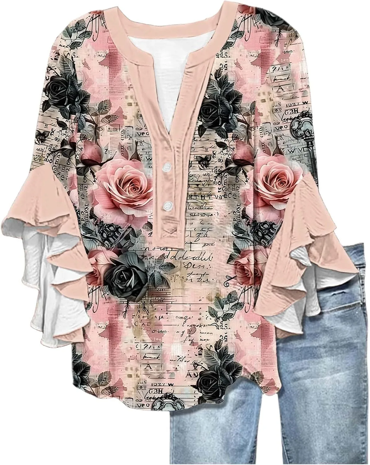 Женская блузка с оборками на рукавах и V-образным вырезом Smxrfitk
Женская блузка с оборками на рукавах и V-образным вырезом Smxrfitk