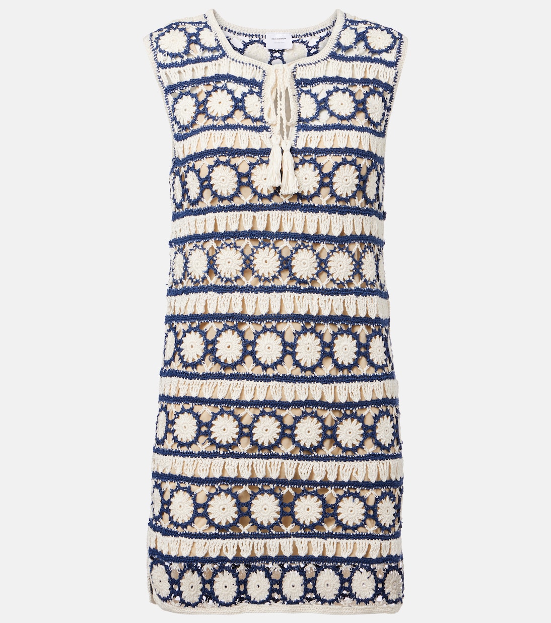 Мини-платье из хлопка для вязания крючком Anna Kosturova, Cream Navy
Мини-платье из хлопка для вязания крючком Anna Kosturova, Cream Navy