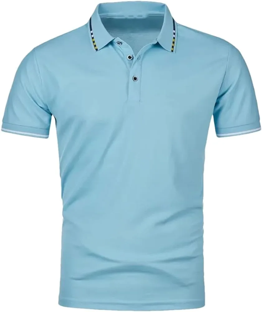 Мужская поло с контрастной строчкой и коротким рукавом
Мужская поло с контрастной строчкой и коротким рукавом