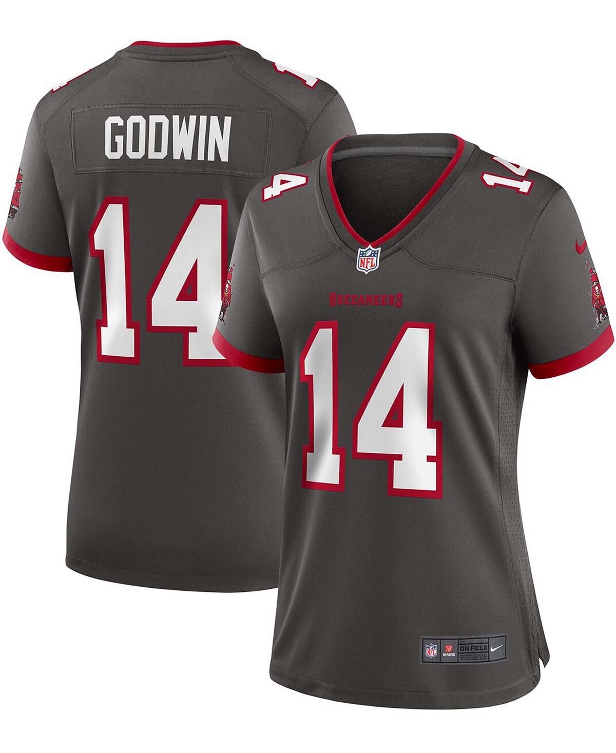 Женская футболка для альтернативной игры Chris Godwin Pewter Tampa Bay Buccaneers Nike
Женская футболка для альтернативной игры Chris Godwin Pewter Tampa Bay Buccaneers Nike