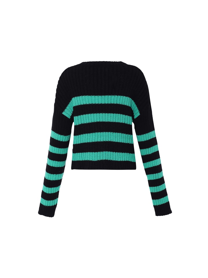 Женский вязаный свитер черного и зеленого цветов myMo
Женский вязаный свитер черного и зеленого цветов myMo