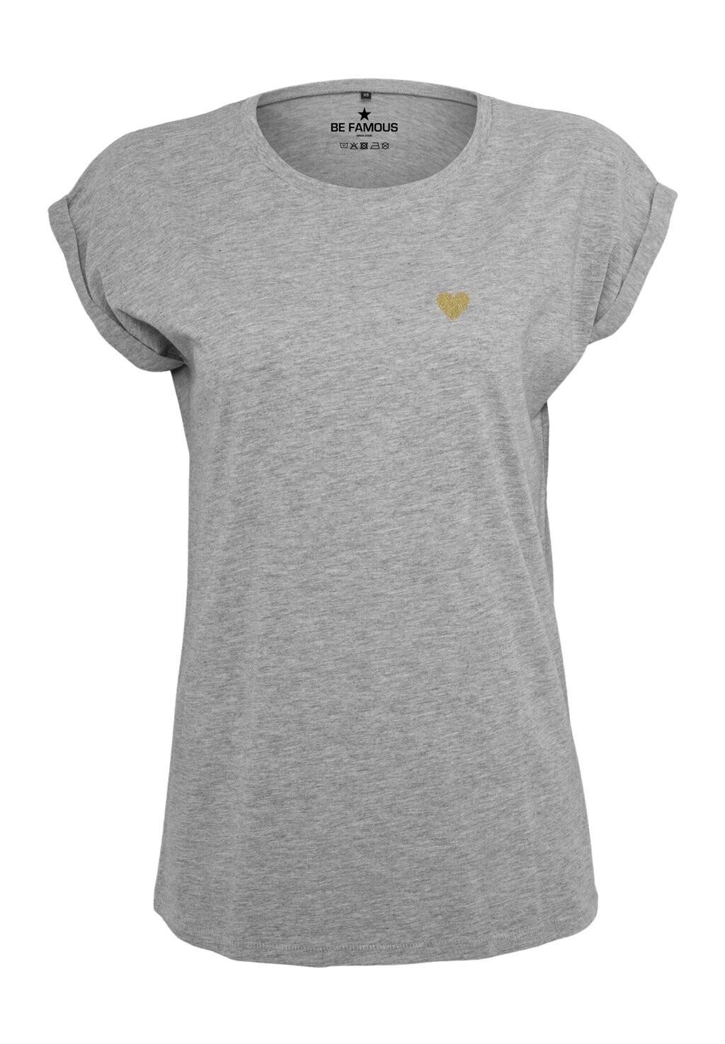 Футболка базовая CLASSIC ROLL UP HEART Be Famous, цвет shirt grey print k gold glitter
Футболка базовая CLASSIC ROLL UP HEART Be Famous, цвет shirt grey print k gold glitter