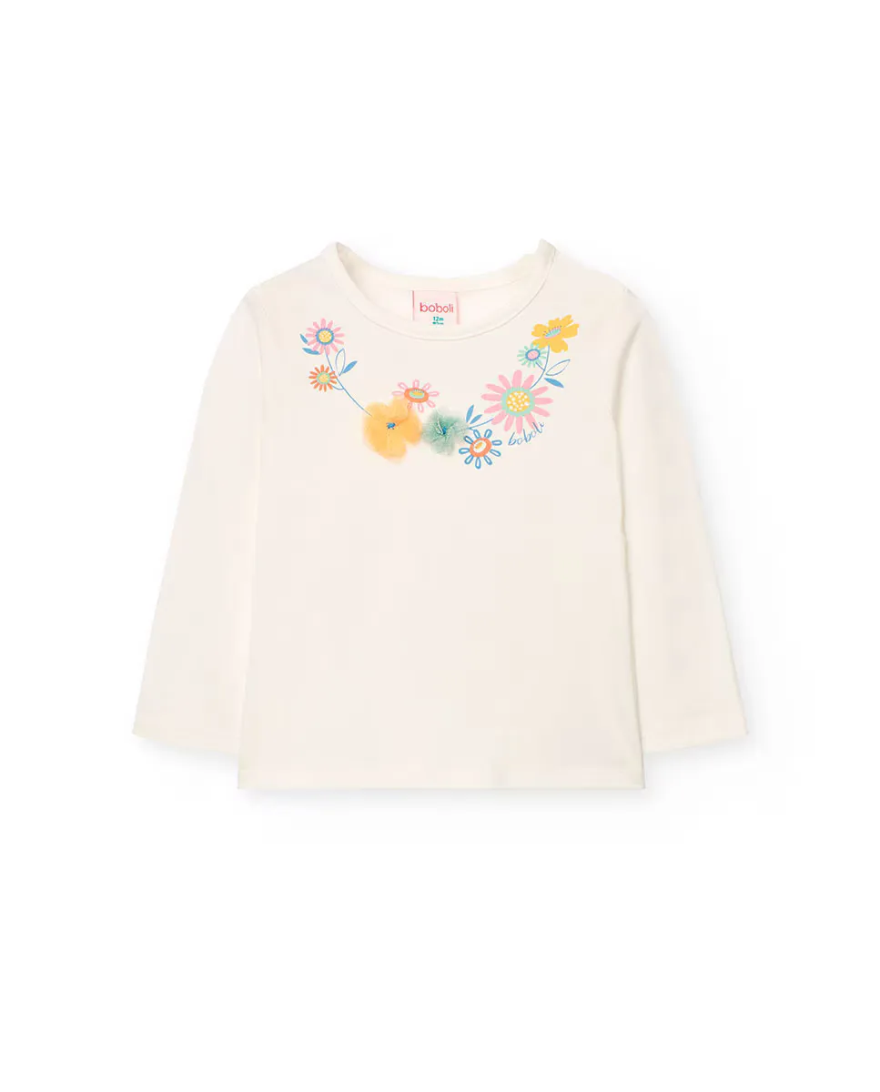 Детка девочка хлопковая футболка с рисунком спереди Boboli, белый
Детка девочка хлопковая футболка с рисунком спереди Boboli, белый