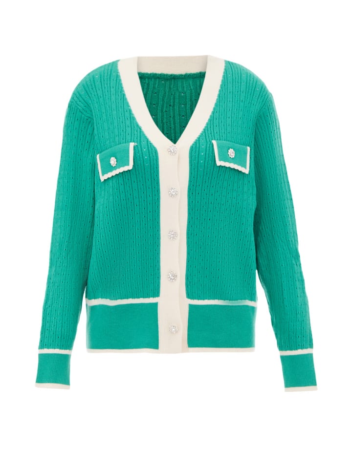 Женский кардиган зеленого цвета с вышивкой бежевого цвета faina
Женский кардиган зеленого цвета с вышивкой бежевого цвета faina