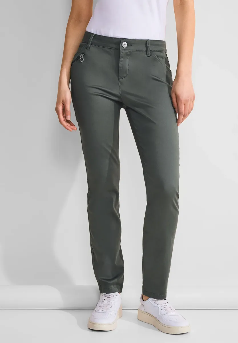 Брюки-скинни STREET ONE, средняя талия, зеленый
Брюки-скинни STREET ONE, средняя талия, зеленый