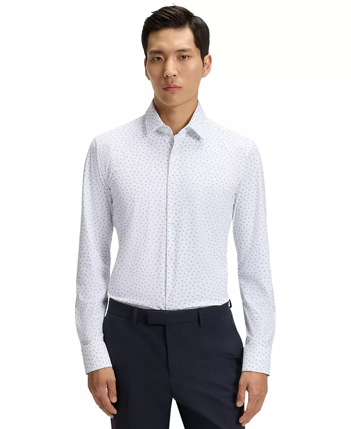 Мужская облегающая рубашка из джерси для активного образа жизни Hugo Boss, синий
Мужская облегающая рубашка из джерси для активного образа жизни Hugo Boss, синий