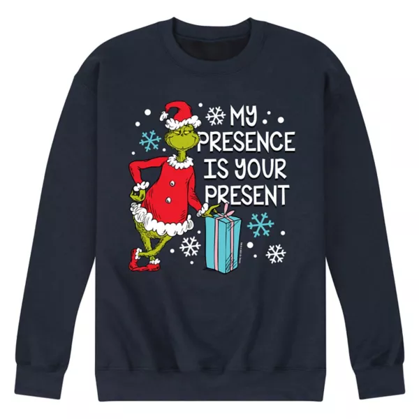 Мужская флисовая толстовка с Доктором Сьюзом «Мое присутствие — твой подарок» Licensed Character, синий 
Мужская флисовая толстовка с Доктором Сьюзом «Мое присутствие — твой подарок» Licensed Character, синий