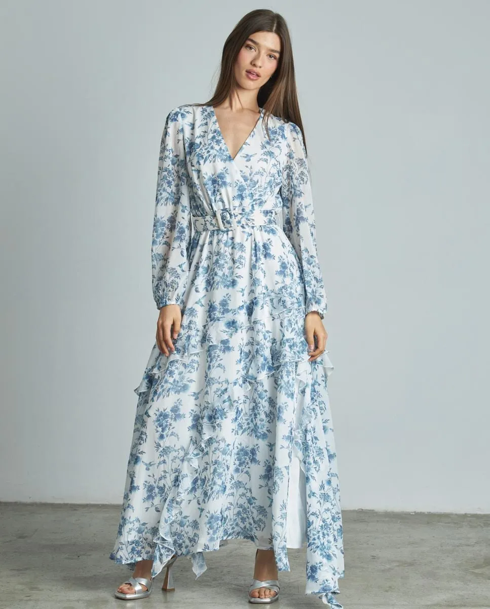 Длинное платье с V-образным вырезом Alma en Pena, синий
Длинное платье с V-образным вырезом Alma en Pena, синий