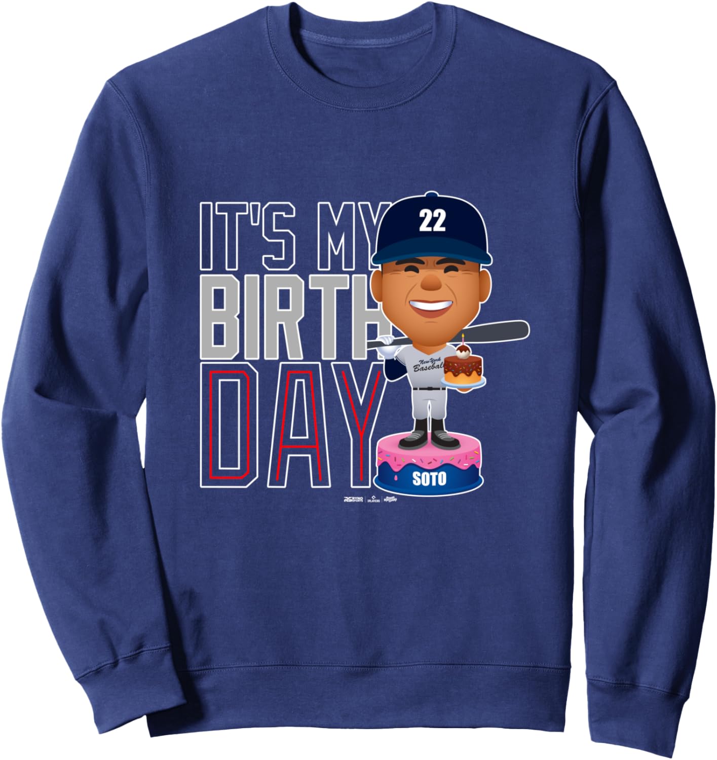 Толстовка с изображением Хуана Сото, бейсболиста из Нью-Йорка, на день рождения, с символикой MLBPA Ryno Sports, темно-синий
Толстовка с изображением Хуана Сото, бейсболиста из Нью-Йорка, на день рождения, с символикой MLBPA Ryno Sports, темно-синий