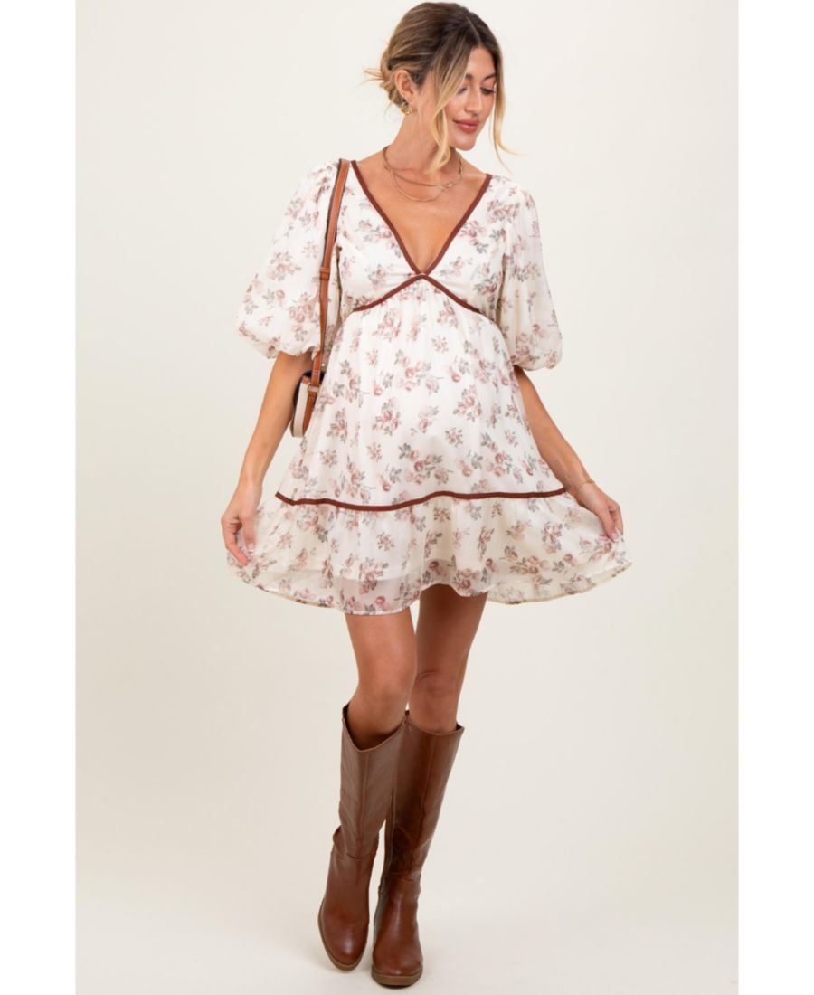 Кремовое платье для беременных с цветочным принтом, глубоким V-образным вырезом на спине и вырезом на спине Pinkblush, Cream
Кремовое платье для беременных с цветочным принтом, глубоким V-образным вырезом на спине и вырезом на спине Pinkblush, Cream