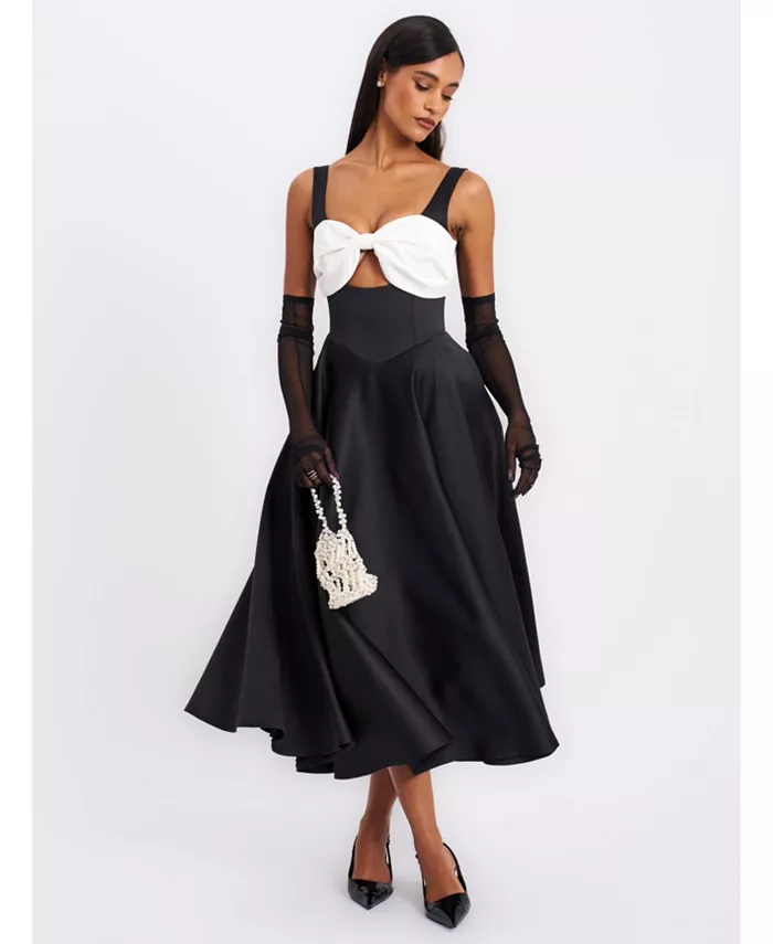 Женское черное платье макси Edda с белым бантом Miss Circle, черный
Женское черное платье макси Edda с белым бантом Miss Circle, черный