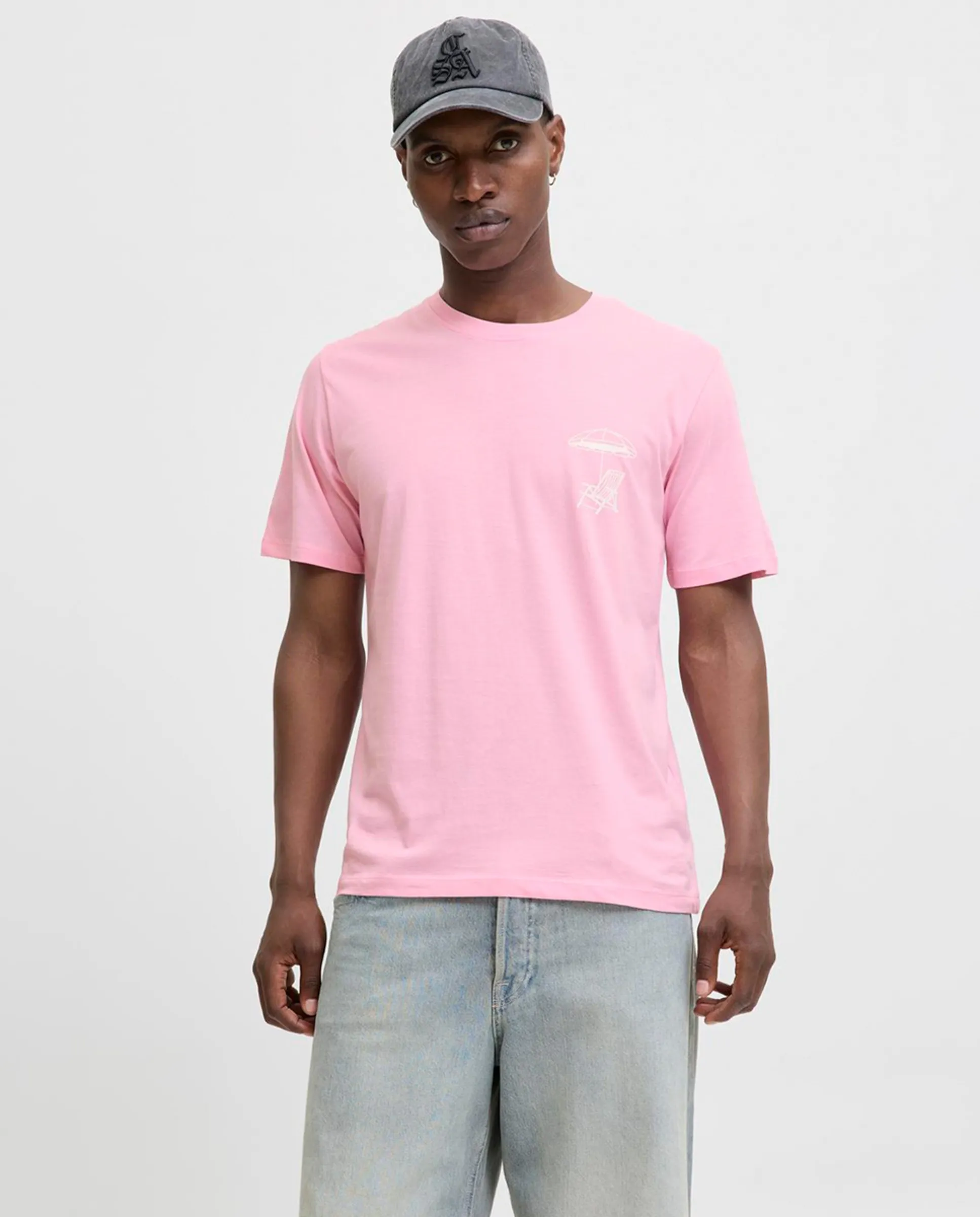 Мужская футболка с коротким рукавом и небольшим принтом спереди Jack & Jones, розовый
Мужская футболка с коротким рукавом и небольшим принтом спереди Jack & Jones, розовый