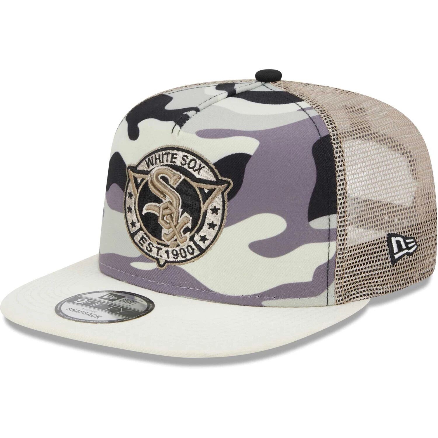 Мужская кепка New Era White Chicago White Sox Chrome Camo A-Frame 9FIFTY Trucker Snapback Hat
Мужская кепка New Era White Chicago White Sox Chrome Camo A-Frame 9FIFTY Trucker Snapback Hat