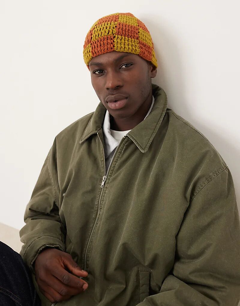 Вязаная крючком шапочка с шахматным рисунком черепа ASOS DESIGN зеленого и коричневого цветов
Вязаная крючком шапочка с шахматным рисунком черепа ASOS DESIGN зеленого и коричневого цветов