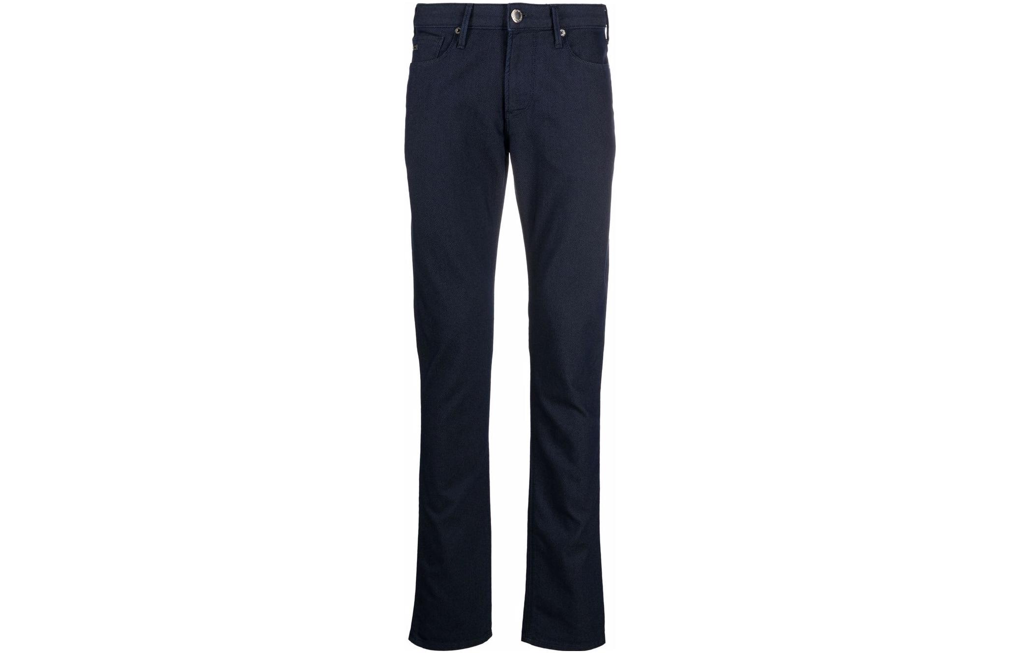 Брюки прямого кроя с логотипом EMPORIO ARMANI, темно-синие
Брюки прямого кроя с логотипом EMPORIO ARMANI, темно-синие