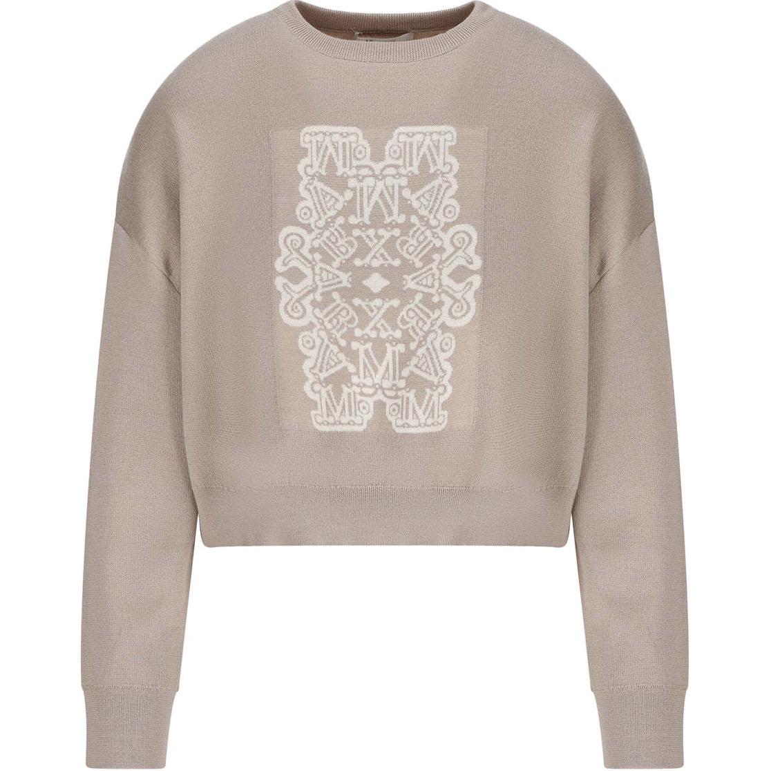 Свитер с интарсией логотипом MaxMara, коричневый
Свитер с интарсией логотипом MaxMara, коричневый