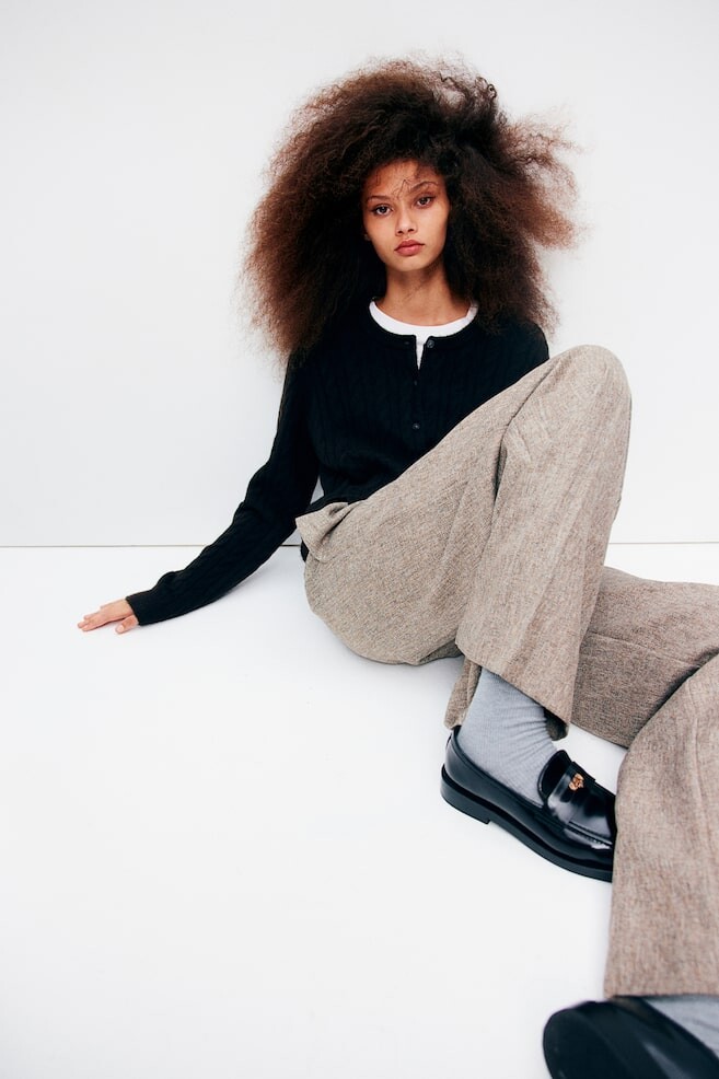 Кардиган косой вязки H&M, коричневый
Кардиган косой вязки H&M, коричневый