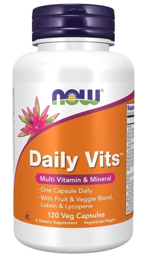 Now Foods, Daily Vits, витамины и минералы, Добавка , 120 капсул
Now Foods, Daily Vits, витамины и минералы, Добавка , 120 капсул