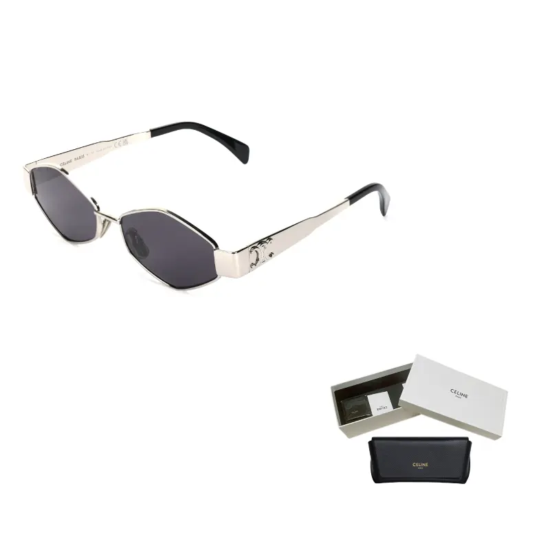 CELINE Солнцезащитные очки с геометрической оправой, Silver
CELINE Солнцезащитные очки с геометрической оправой, Silver