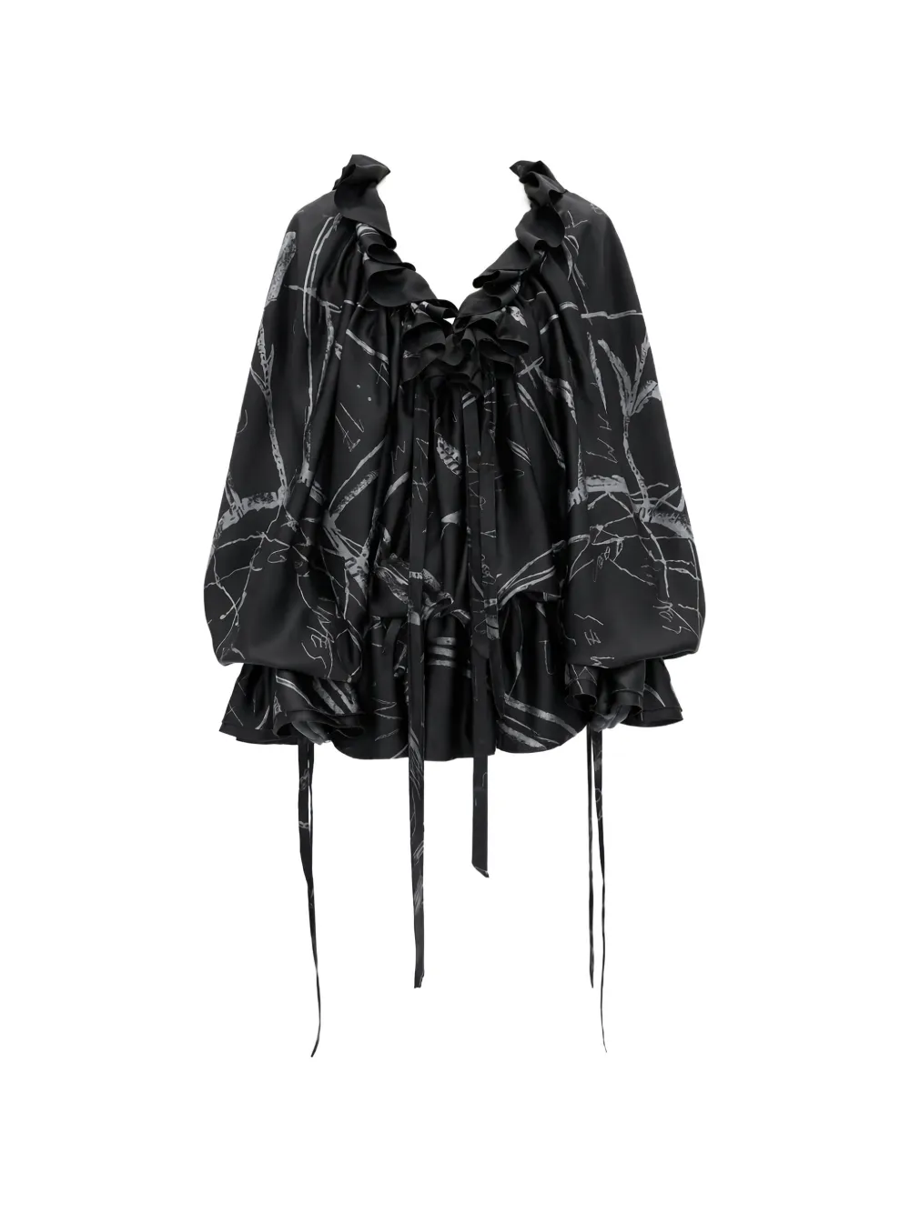Мини-платье с принтом и оборками Ann Demeulemeester, черный
Мини-платье с принтом и оборками Ann Demeulemeester, черный