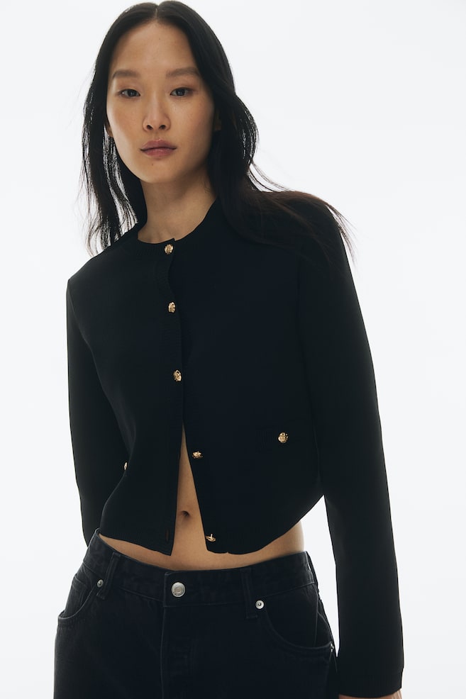 Кардиган тонкой вязки H&M, черный
Кардиган тонкой вязки H&M, черный