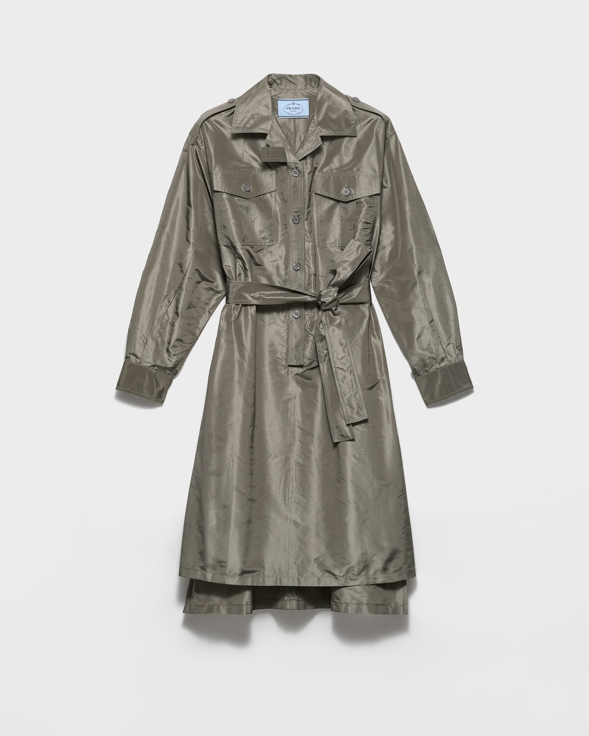 Платье из тафты Prada, камуфляжный зеленый
Платье из тафты Prada, камуфляжный зеленый