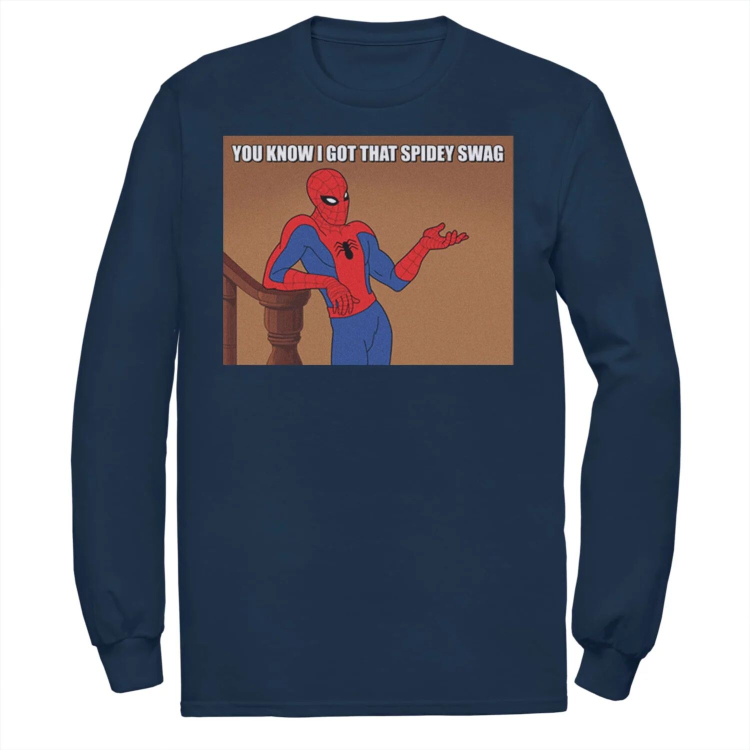 Мужская винтажная футболка «Человек-паук You Know I Got That Spidey Swag» Marvel
Мужская винтажная футболка «Человек-паук You Know I Got That Spidey Swag» Marvel