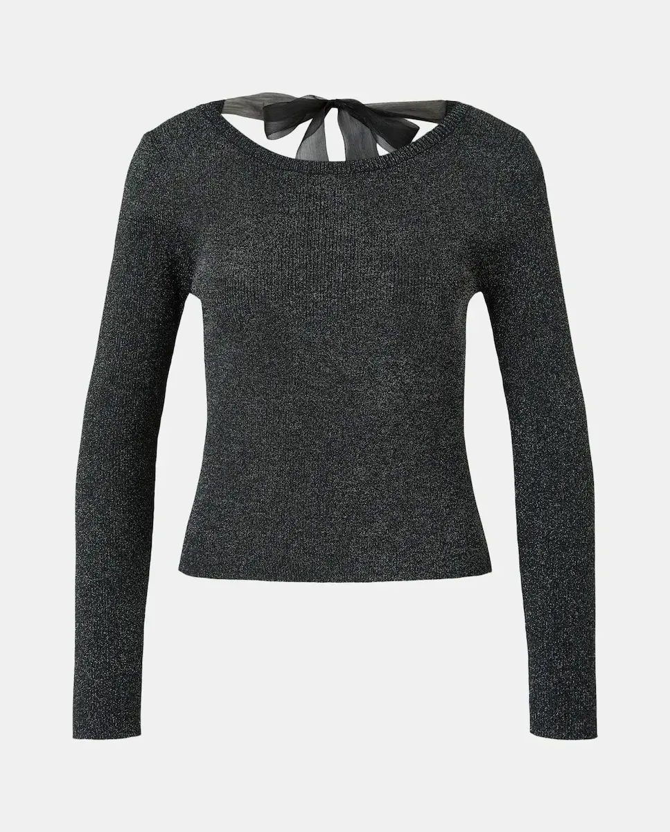 Женский джемпер с люрексом и открытой спиной Tintoretto, черный
Женский джемпер с люрексом и открытой спиной Tintoretto, черный